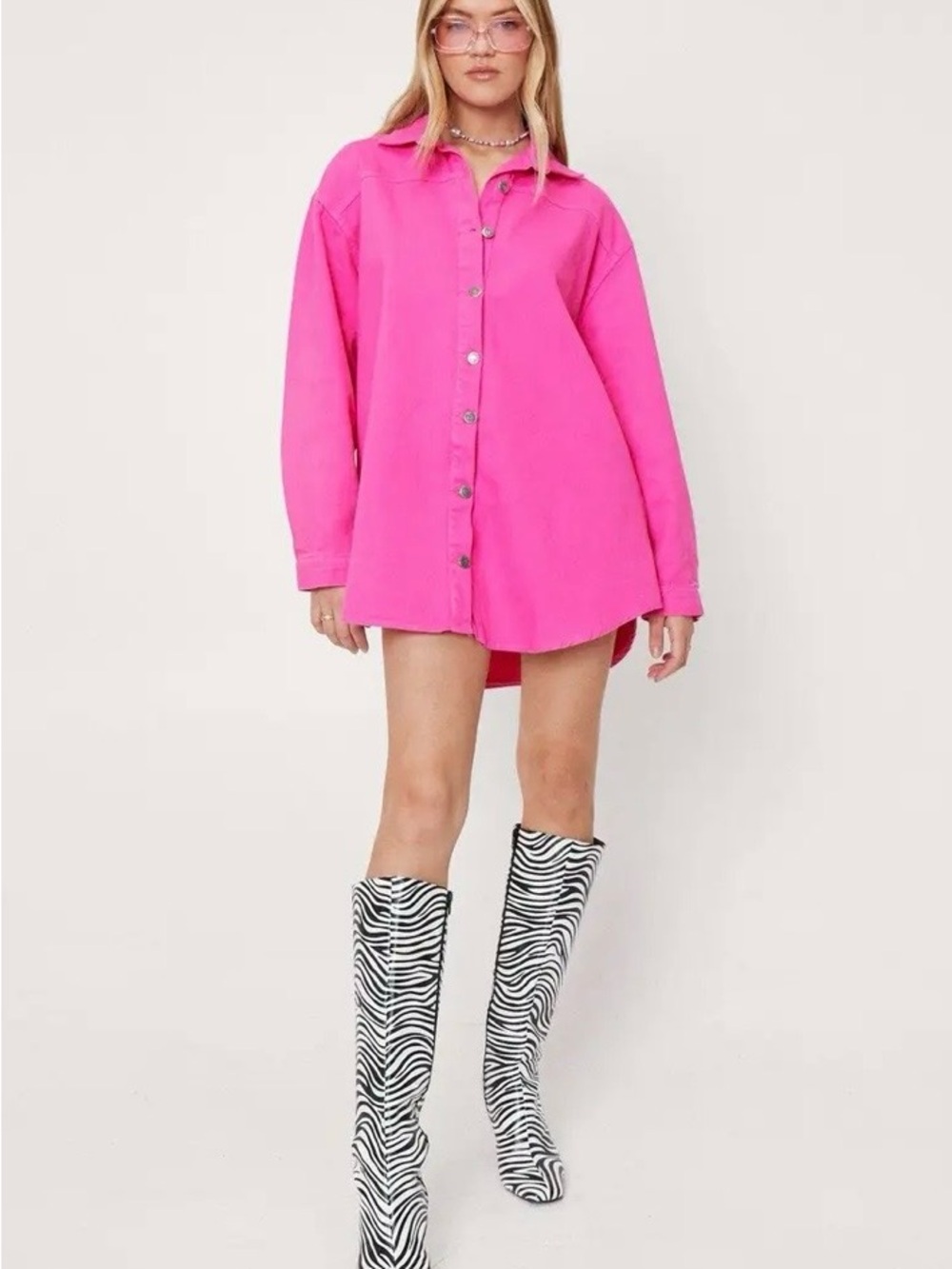 Nastygal Oversized Denim Shirt Dress